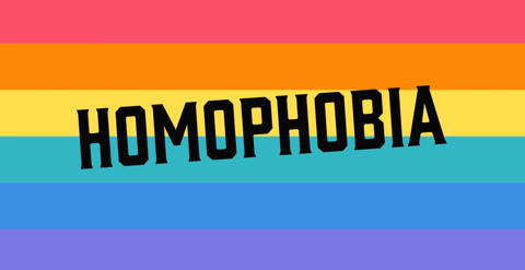 Imagen que tacha la palabra homofobia