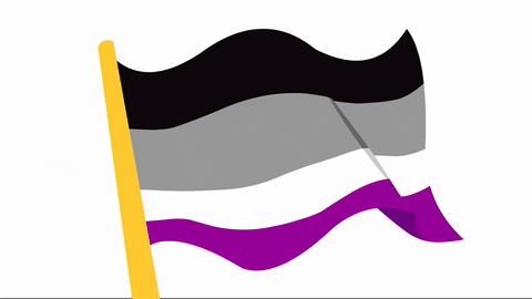 Bandera asexual ondeando