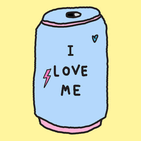 Dibujo de lata que dice I love me